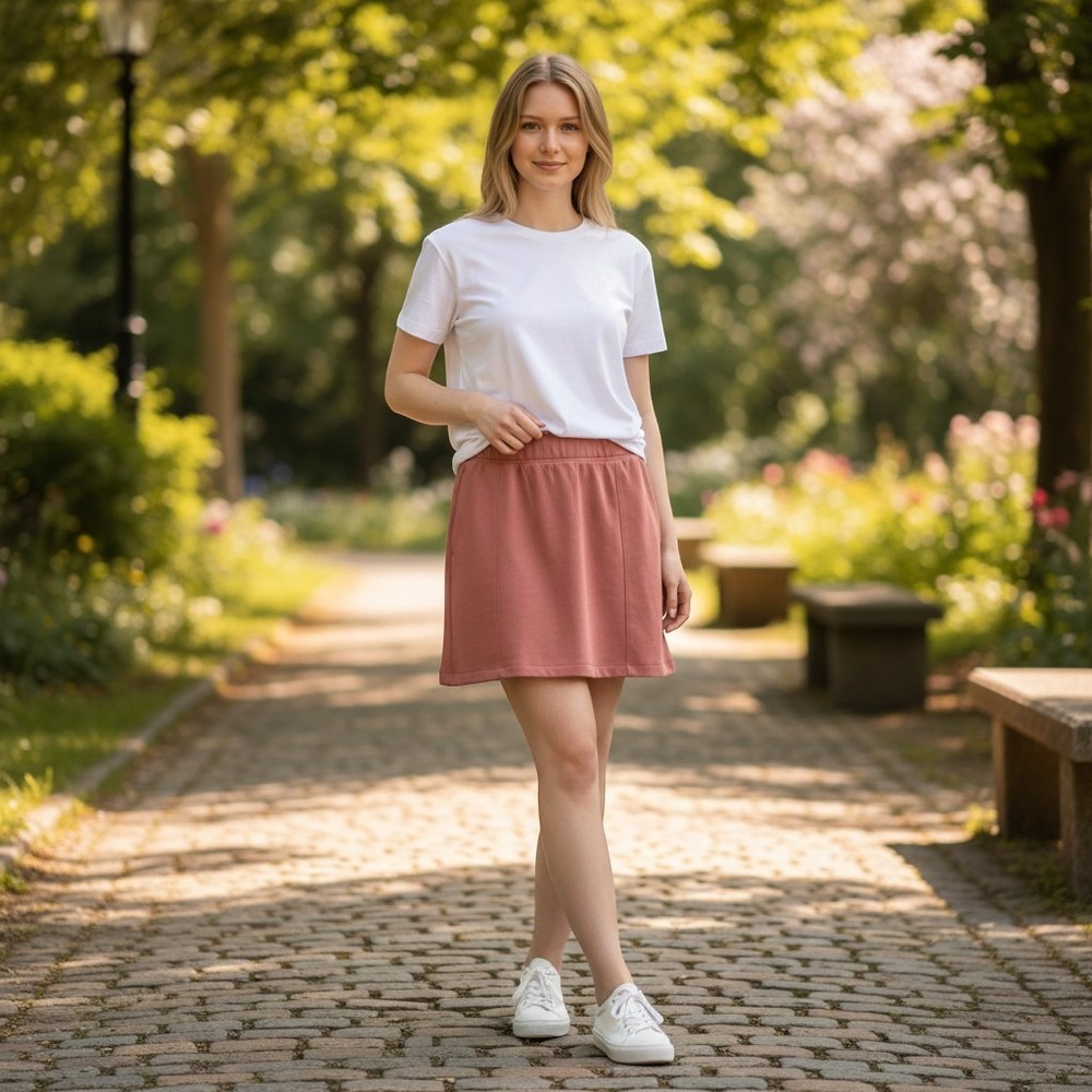 Mondetta Women Dusty Pink High Rise Walking Skort •M• Tencel Athleisure Tennis